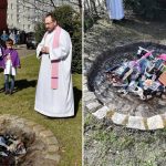Przed kościołem w Gdańsku księża spalili „Harry’ego Pottera” i inne „magiczne” książki