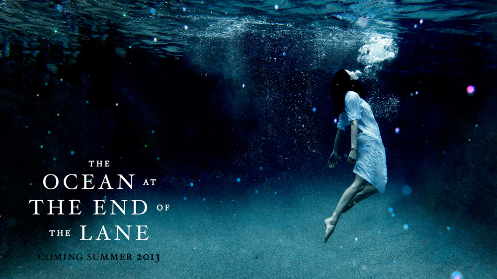 Projekt graficzny okładki amerykańskiego wydania "Oceanu na końcu drogi".