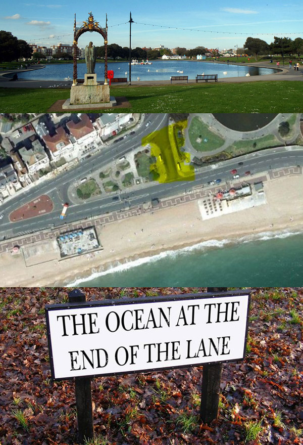 Fikcja, która przedostała się do rzeczywistości. Niewielka uliczka w Portsmouth (Anglia) po zachodniej stronie jeziora Canoe na cześć powieści została nazwana Oceanem Na Końcu Drogi.