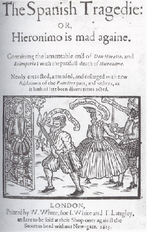 Tytułowa strona z "Tragedii hiszpańskiej" - wydanie z 1615 roku