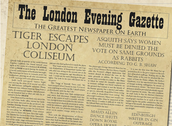 Tak mogłaby wyglądać "The London Evening Gazette", gdyby ukazywała się w rzeczywistości.