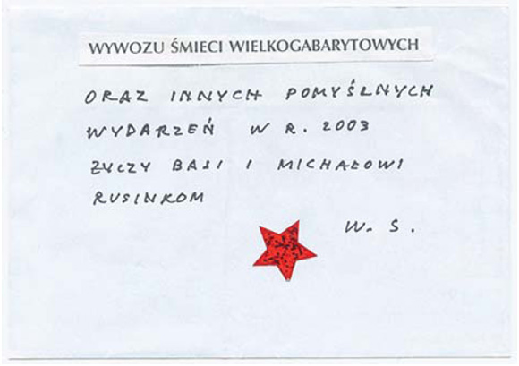 Życzenia noworoczna dla Michała Rusinka i jego żony od Wisławy Szymborskiej.