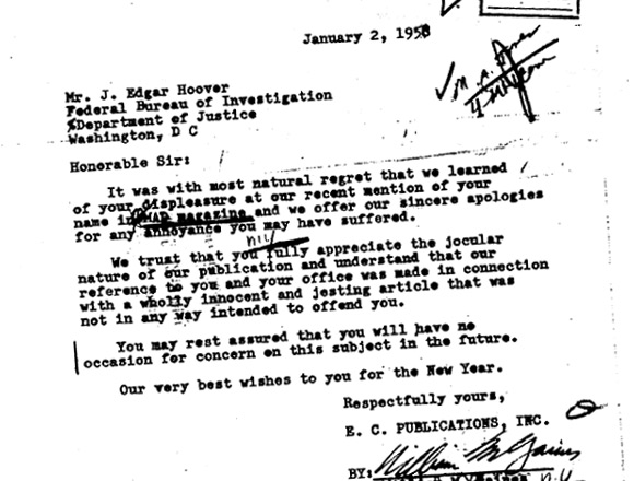List Williama Gainesa do J. Edgara Hoovera z FBI.
