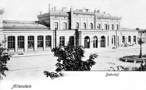 Budynek Dworca Głównego w Olsztynie, początek XX wieku.