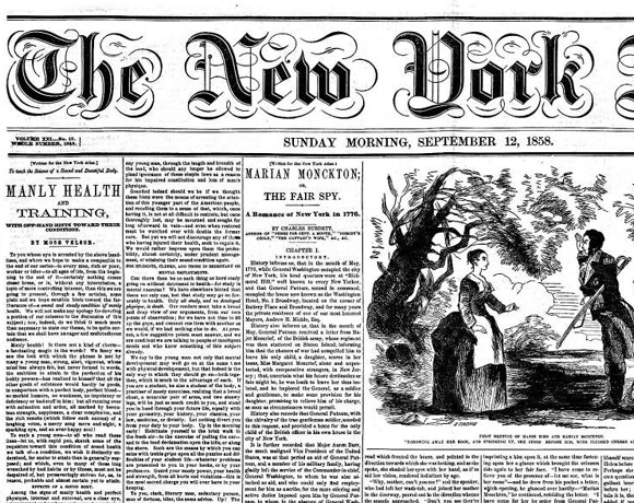 Poradnik Whitmana "Męskie zdrowie i ćwiczenia? na łamach "The New York Atlas? z 1858 roku. 